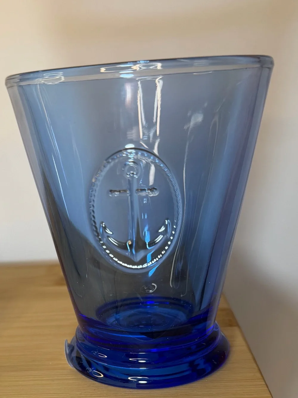 La Rochere France Cobalt Blue Symbolic Anchor Tumbler Glasses Set of 6